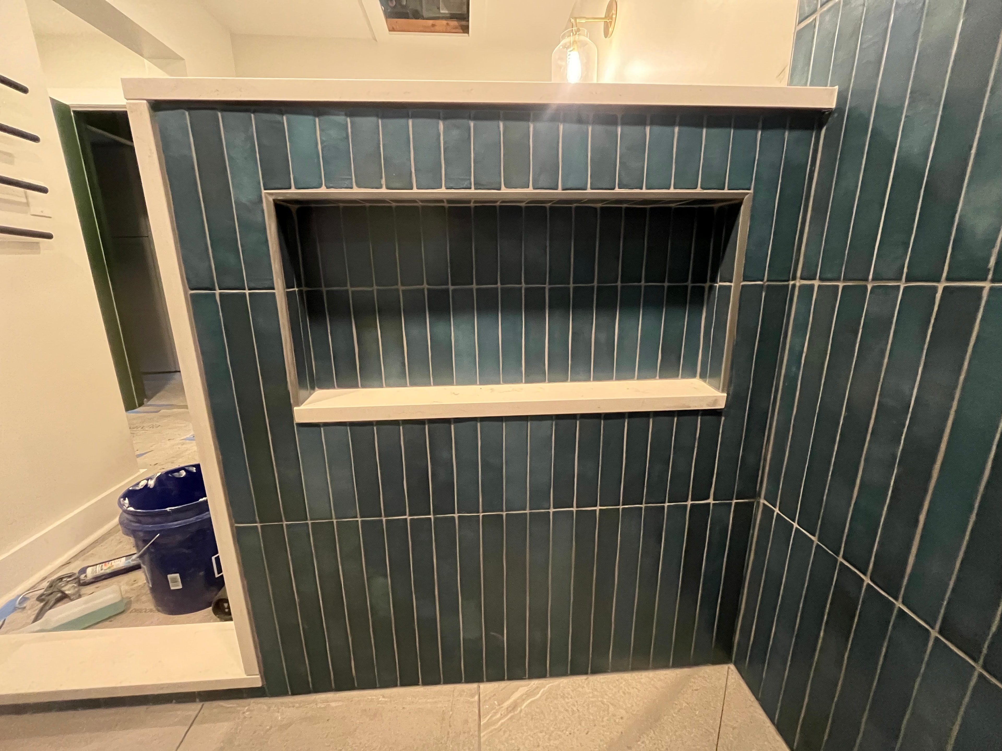 Teal Shower Niche