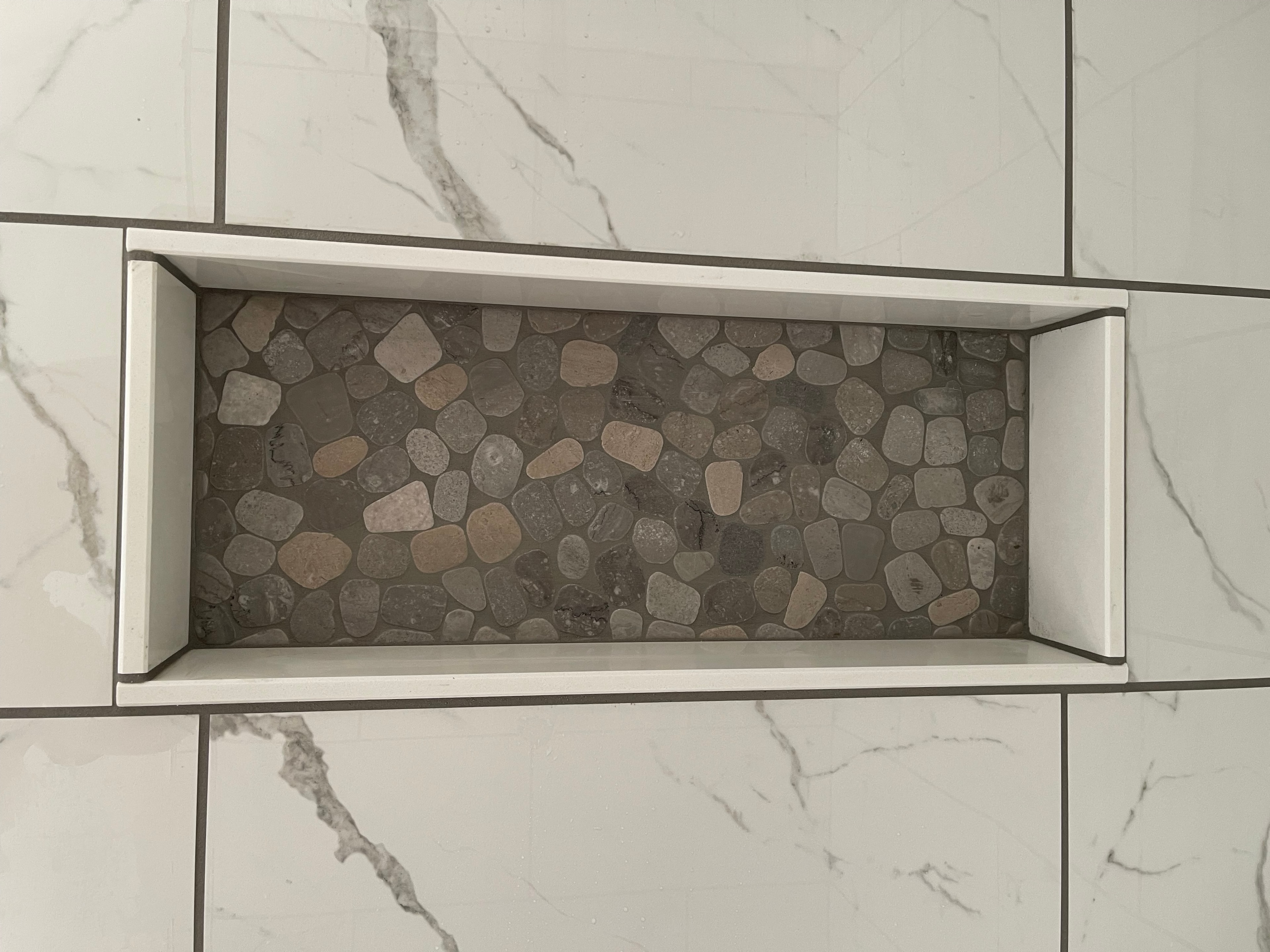 River Rock Shower Niche