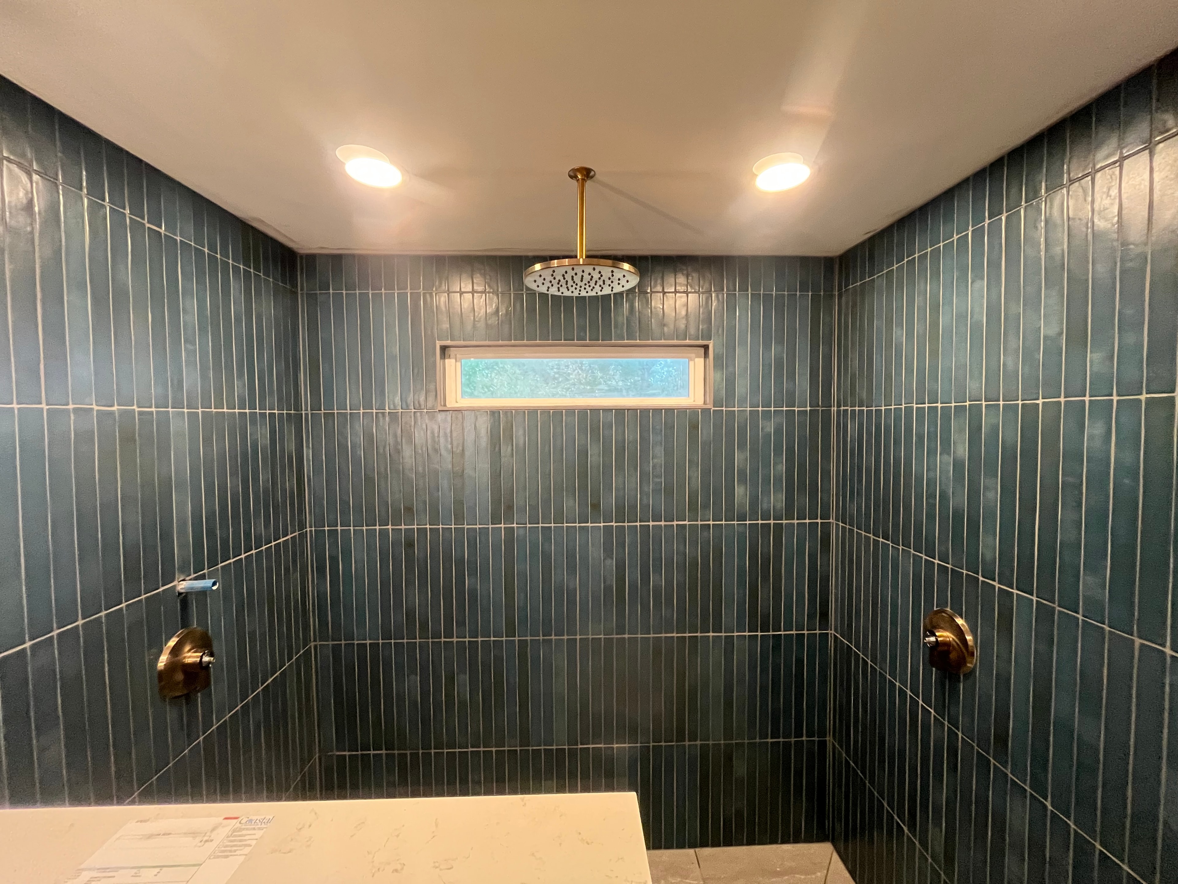 Teal Tile Shower